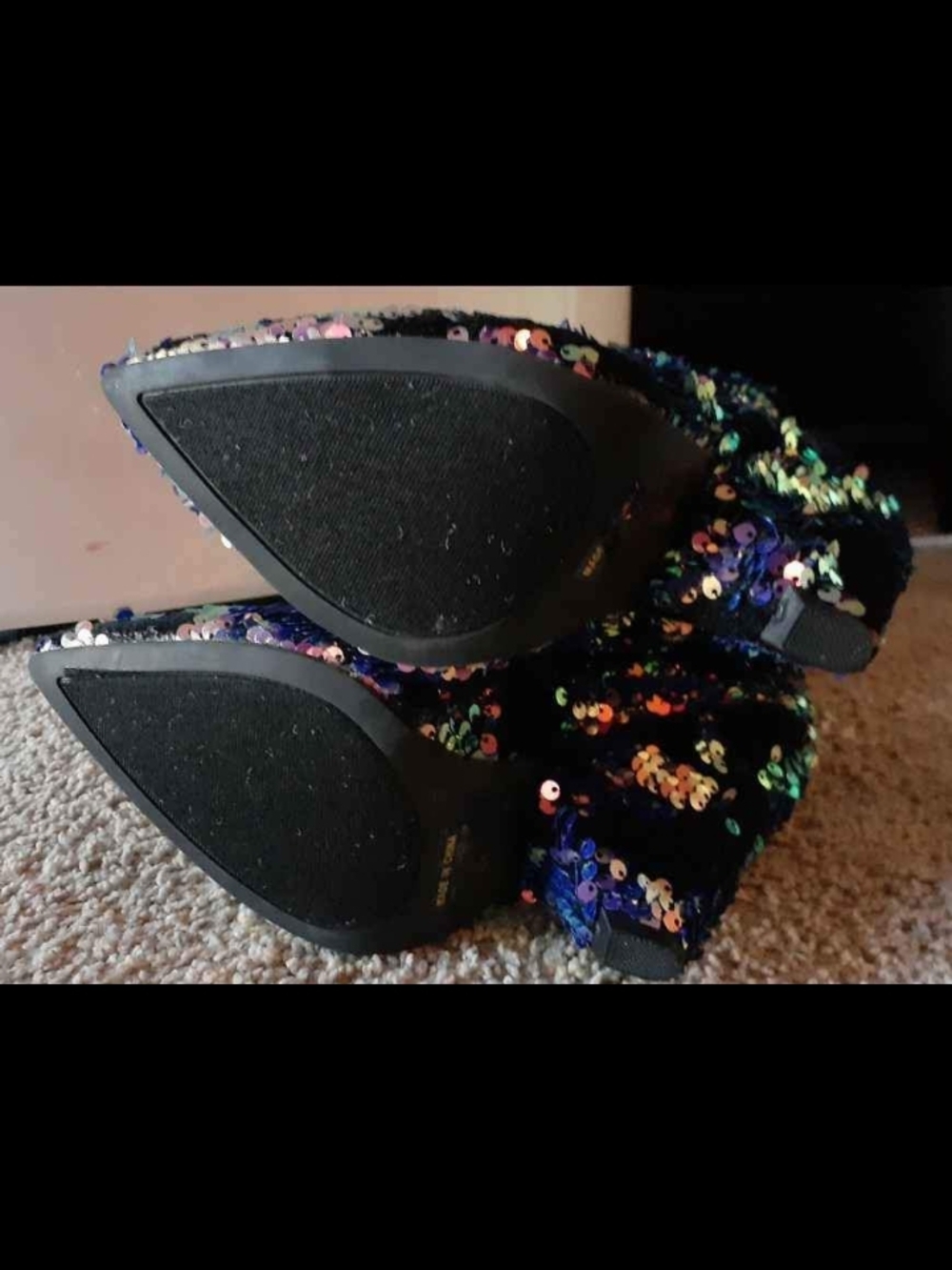 Source Unknown Multicolor Sequin Knee-High Heeled Boots - Picture 4 of 5